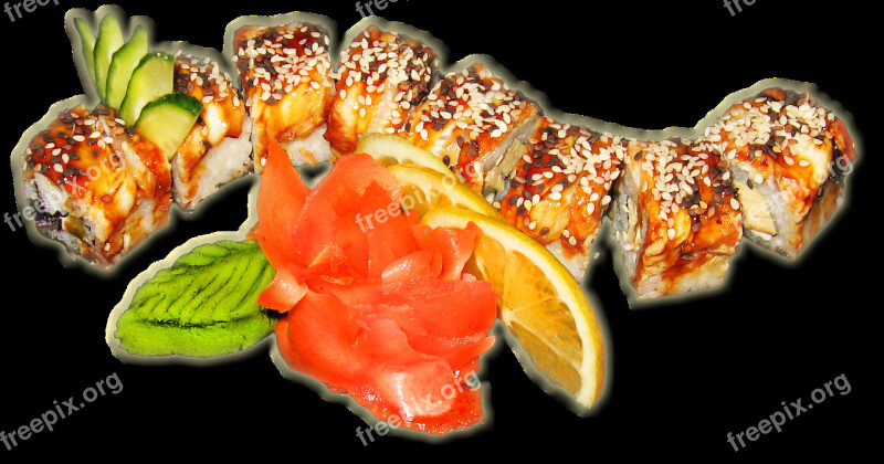 Sushi Rolls Sesame Ginger Wasabi