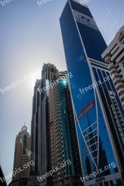 Dubai Skyscraper Skyscrapers Skyline Big City