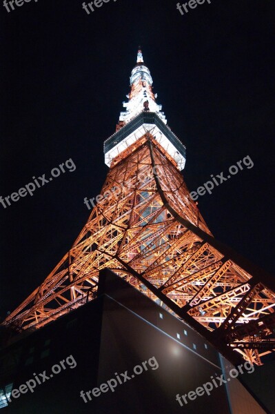 Tokyo Tower Japan Tokyo Night View Free Photos