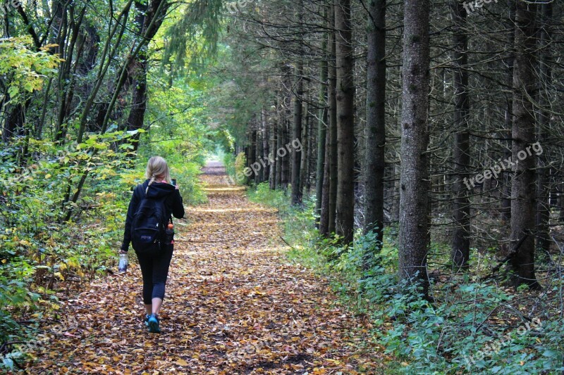 Woman Girl Hiker Backpacker Trek