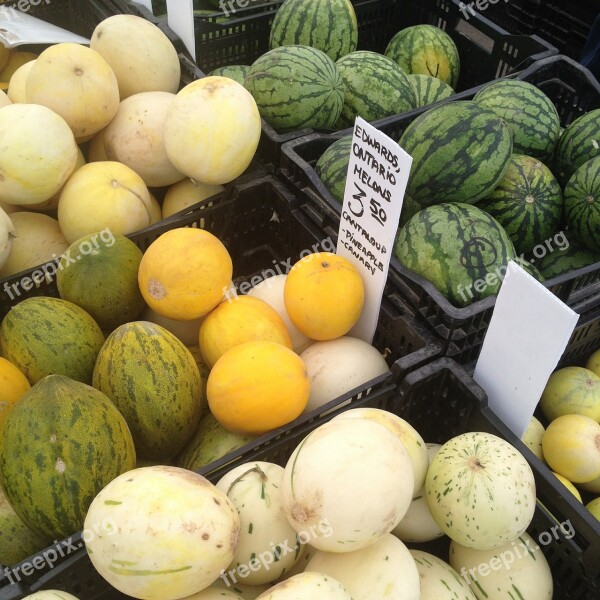 Melons Watermelons Fruit Market Free Photos