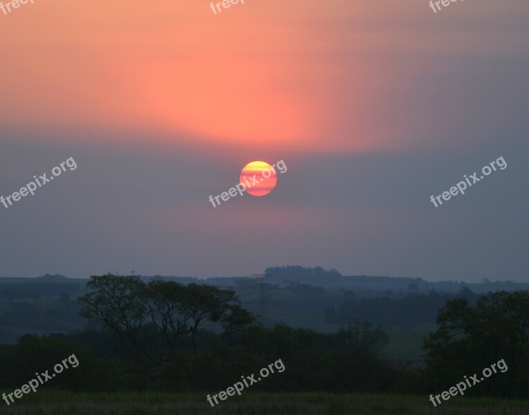 Sunset Against Light Clouds In The Sun Free Photos