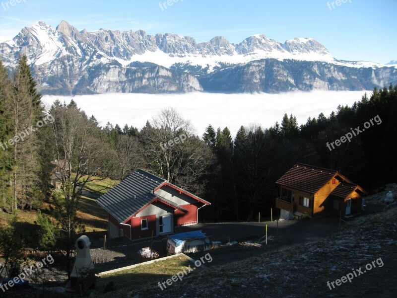 Alvier Mountains Alpine Sea Of Fog Mood