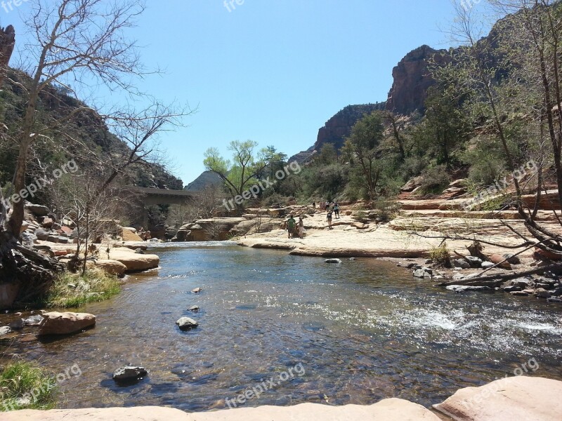 Stream Mountains Arizona Landscape Mountain