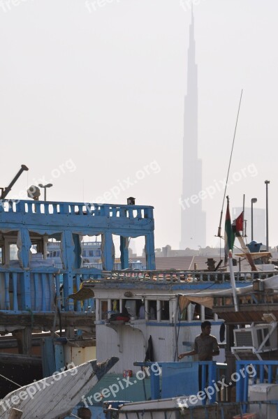 Skyscraper Dubai Harbor Boat Emirates