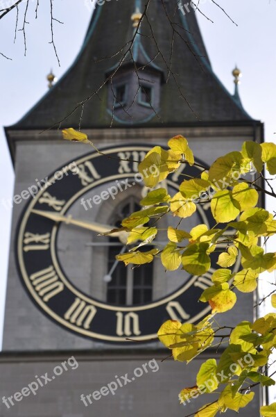 Clocktower Zurich Clock Tower Switzerland