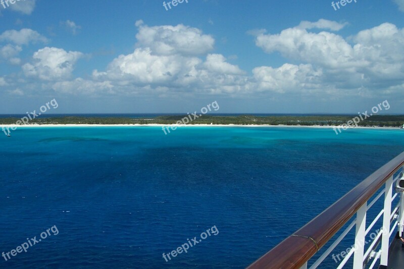 Ocean Cruise Ship Blue Sky Cruise Tourism