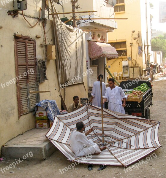 Egypt Aswan Artisans Parasol Free Photos