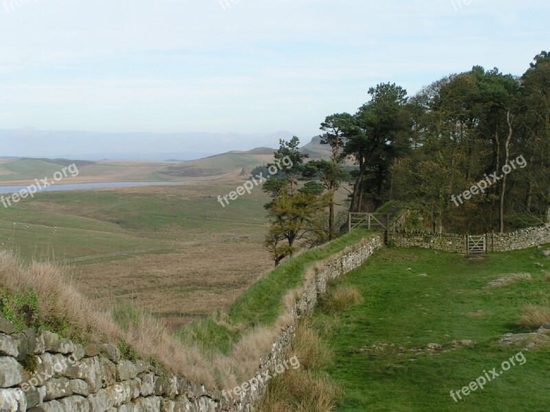 Hadrian's Wall England Countryside Northumberland Landscape