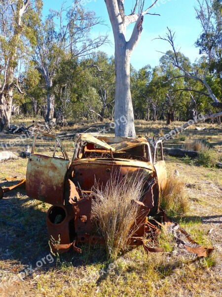 Vehicle Smashed Weathered Rusty Old