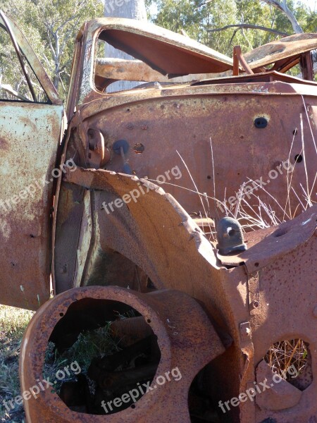 Wreck Rusty Weathered Abandoned Broken