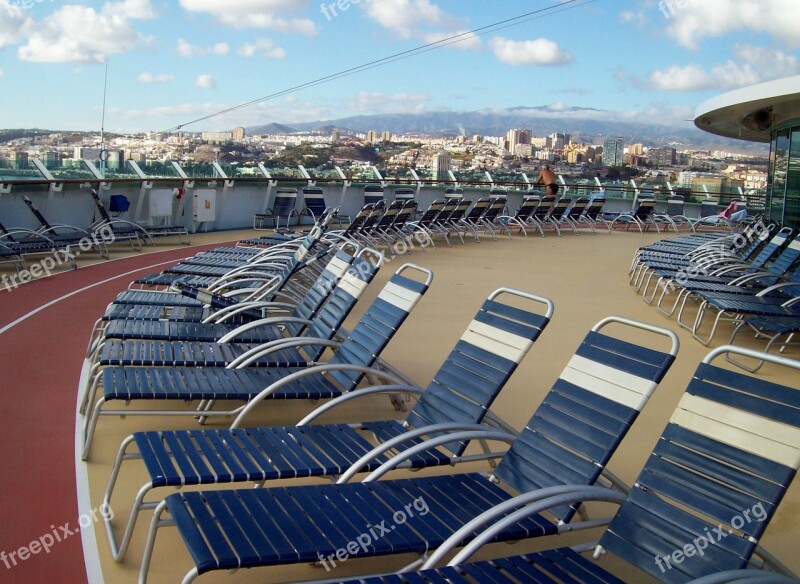 Cruiseship Deckchairs Sunloungers Deck Expensive