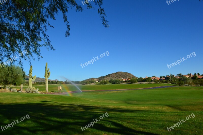 Golf Course Desert Arizona View Mountain