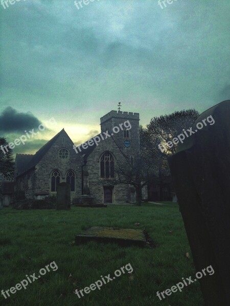 Church Graveyard Religion Cemetery Cross