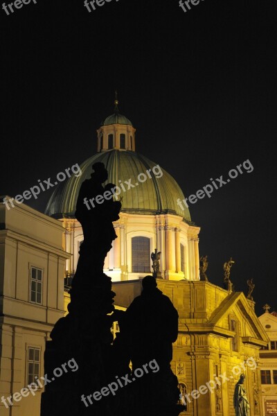 Prague Statue Czech Republic Charles Bridge Church