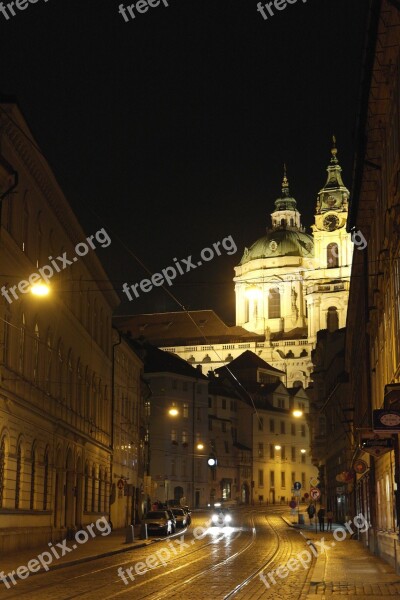 Prague Czech Republic Street Night Reflections