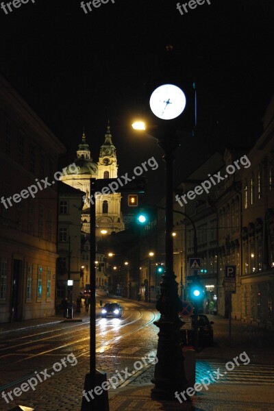 Czech Republic Night Contrast Prague Light Reflections