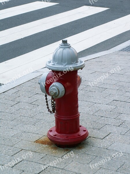 Hydrant Fire Red Usa Crosswalk