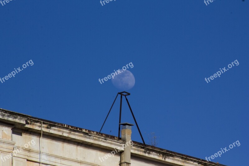 Moon Stand Quaint Roof Free Photos