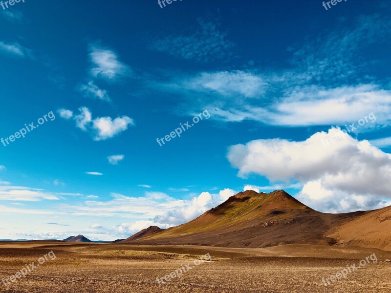 Mountains Iceland Landscape Nature Clouds