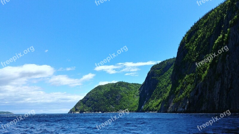 Fiord Sea Mountains Landscape Nature