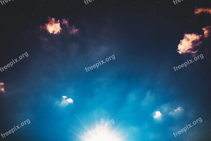 Sky Star Starry Sky Clouds Sun