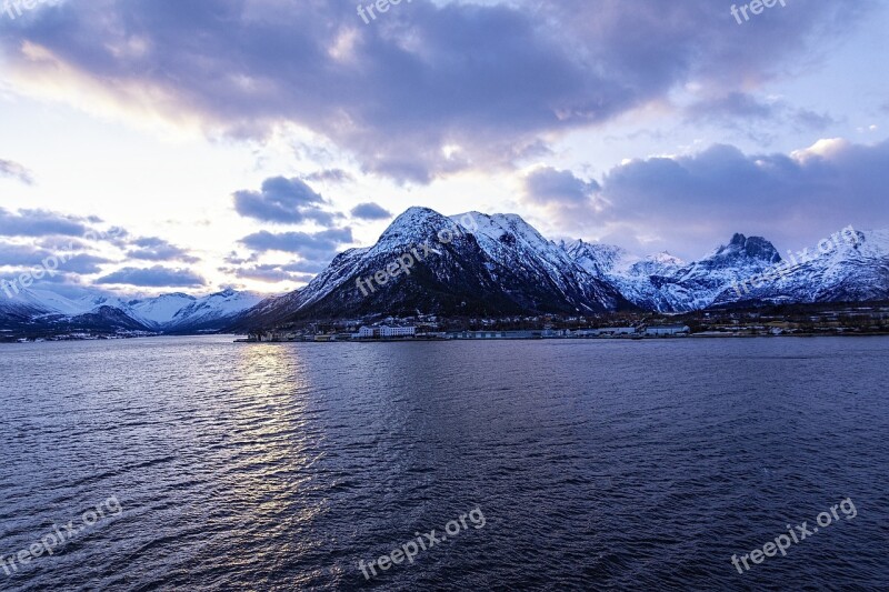 Daybreak Norway Andalsnes Scenery Scenic