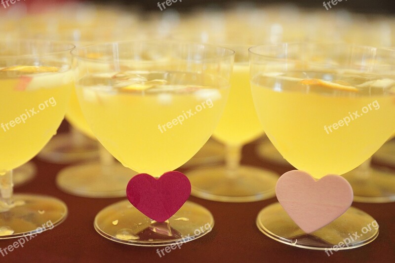 Cocktails Wedding Heart Party Wine