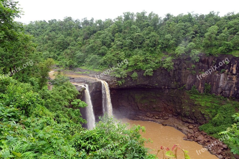 Fall Waterfall Girma Gira River Scenic