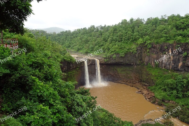 Fall Waterfall Girma Gira River Scenic