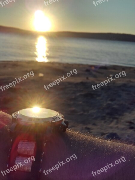 Wristwatch Sea Sun Free Photos