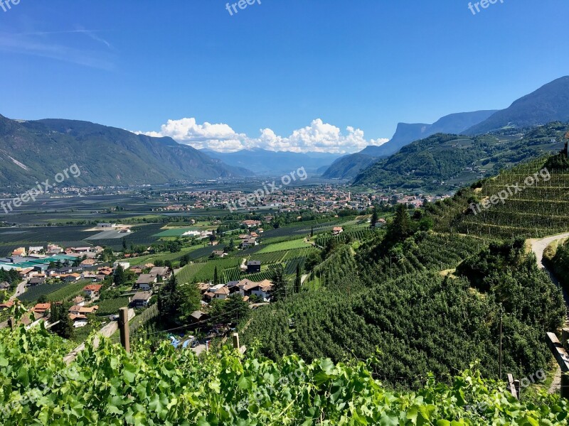 South Tyrol Panorama Meran Mountains Clouds