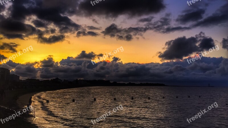 Sea Nature Landscape Sunset Abendstimmung