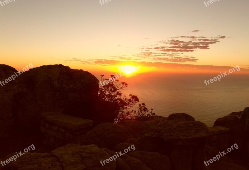 Cape Town Sunset Table Mountain Free Photos