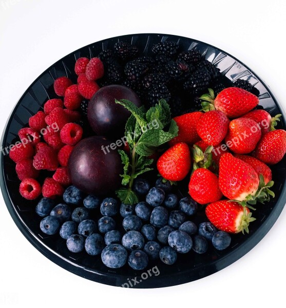 Fruit Platter Strawberries Raspberries Platter Healthy