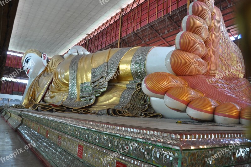 Buddha Lying Rangoon Myanmar Free Photos