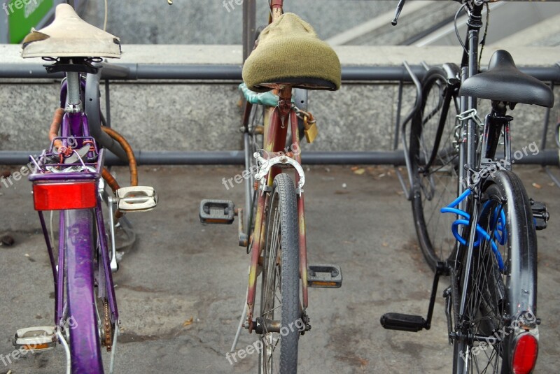 Bike Parking Urban Bicycle Free Photos