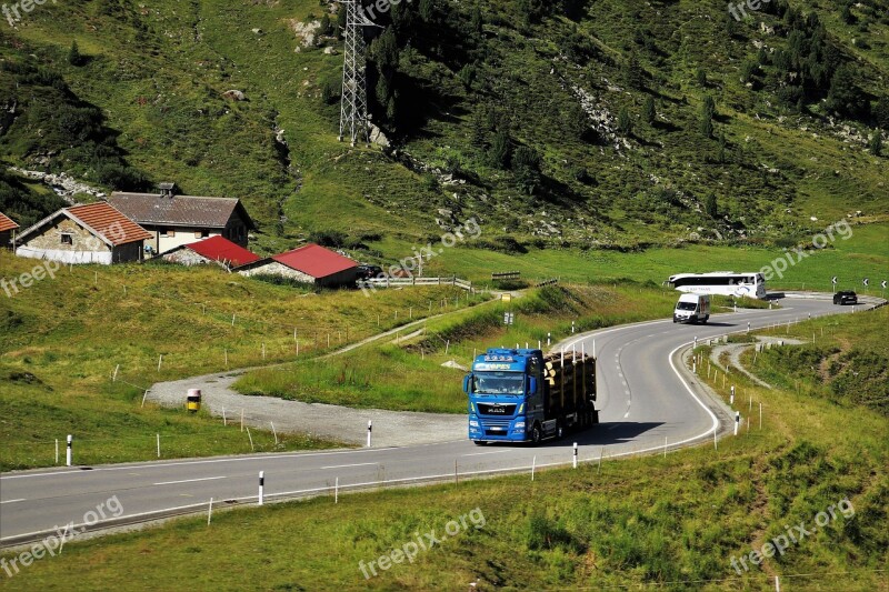 Alpine Highway Tops Mountains Nature