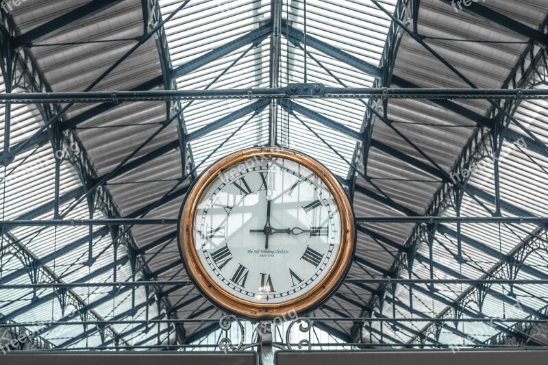 Railway Station Clock Time Building Architecture