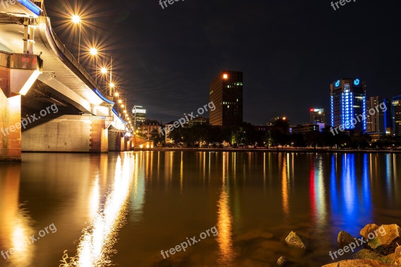 Skyline Skyscraper Skyscrapers City Bridge