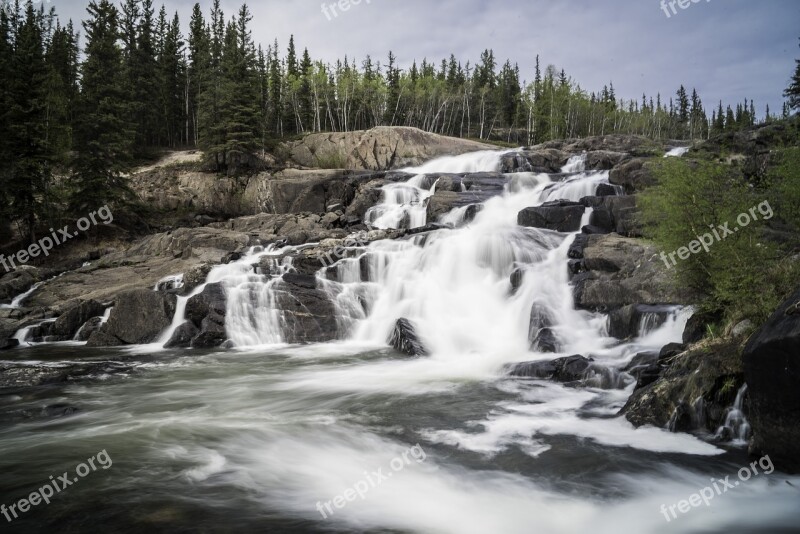 Waterfall River Stream Trees Nature