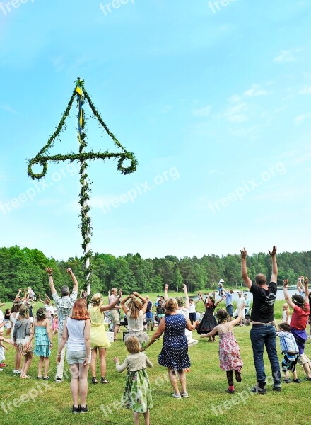 Midsummer Games Maypole Dance Circle Dance