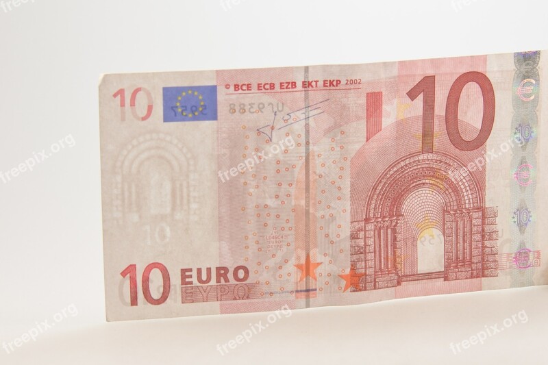 Ten Euro Bill Dollar Bill Currency