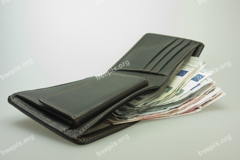 Money Purse Bank Note Euro Leather