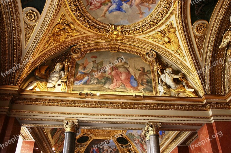 Louvre Museum Decorated Ceiling Ceiling Gold