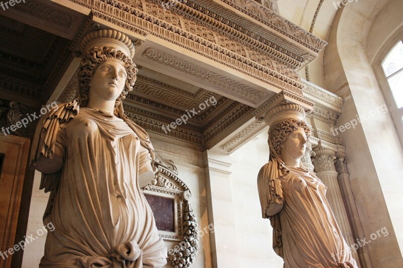 Caryatids Sculpture Louvre Free Photos