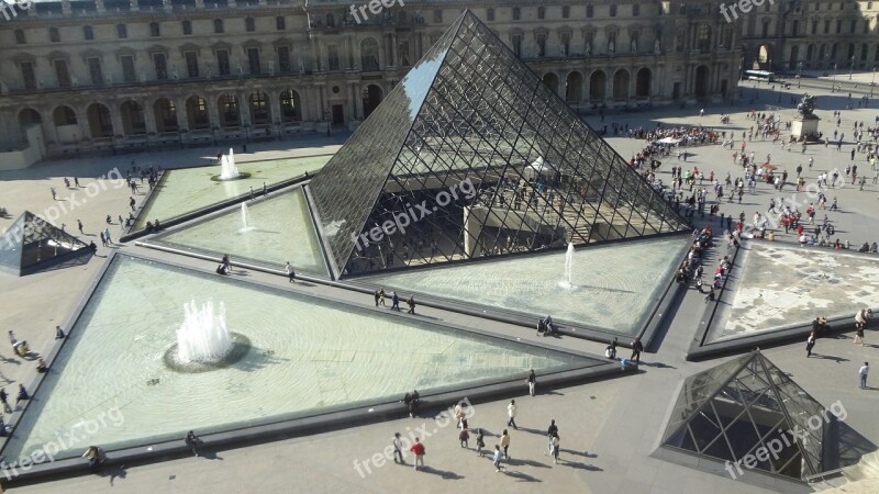 Pyramid Louvre Paris Free Photos