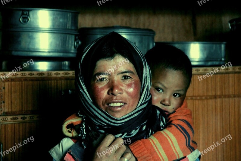 Mother Ladakh India Tibet Child