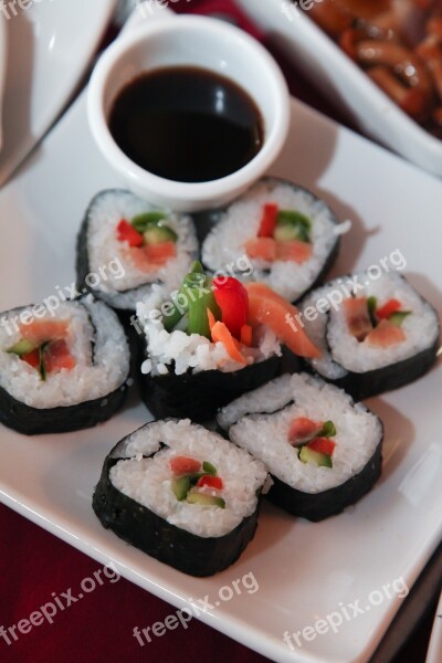 Sushi Japanese Restaurant Sauce Free Photos