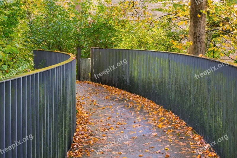 Bridge Autumn Leaves Mood Historic Center